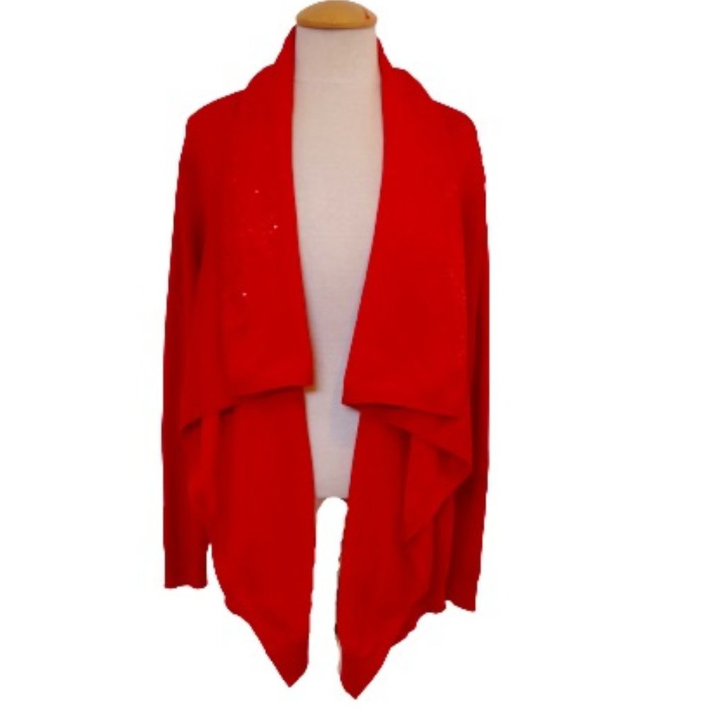 DKNY Draped Open Front Sequined Drape Front Cardigan- Sz XS/Sm